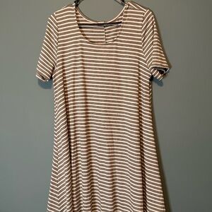 Light gray and White Striped Top size medium
